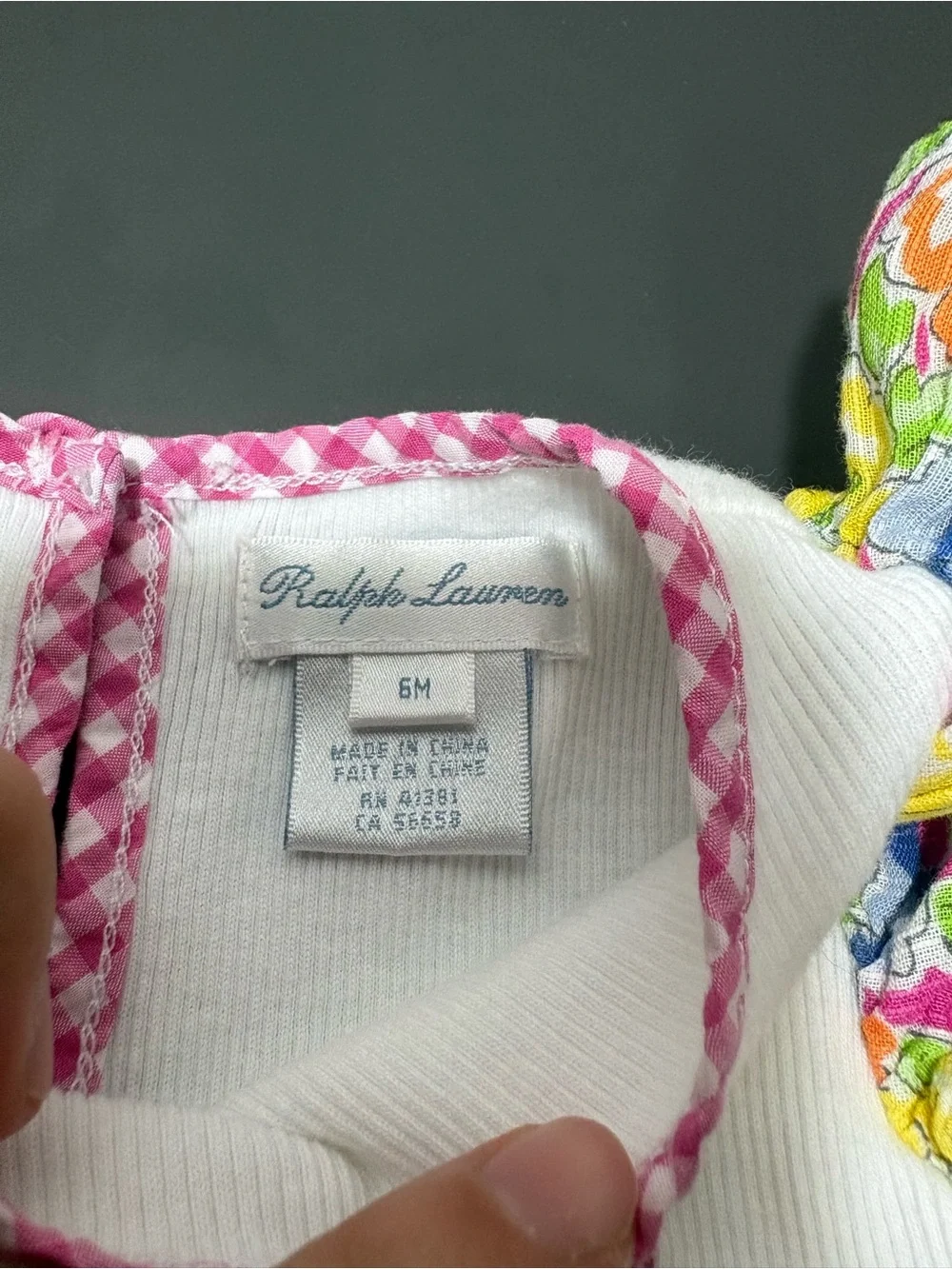 RALPH LAUREN Baby Girl Floral Gingham Dress